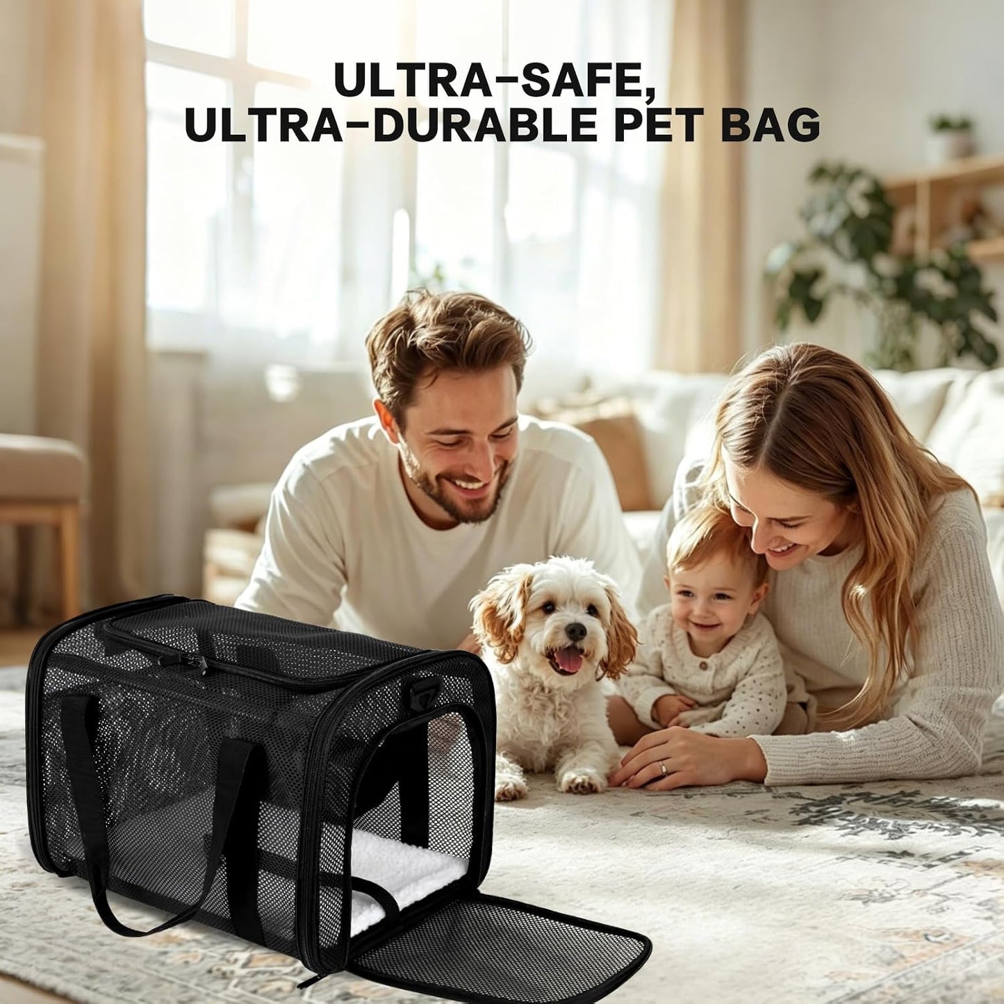 Cat Carrier Dog Carrier Pet Carriers Soft-Sided Cats Bag Animal Carriers Puppy Carrying Bag TSA Airline Approved Small Dog Carrier Soft Sided, Collapsible Travel Carriers for Big Cats(Up to 16lbs)