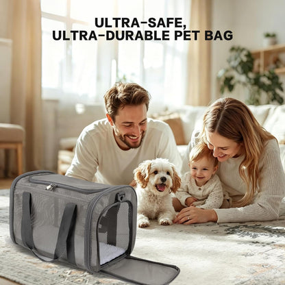 Cat Carrier Dog Carrier Pet Carriers Soft-Sided Cats Bag Animal Carriers Puppy Carrying Bag TSA Airline Approved Small Dog Carrier Soft Sided, Collapsible Travel Carriers for Big Cats(Up to 16lbs)