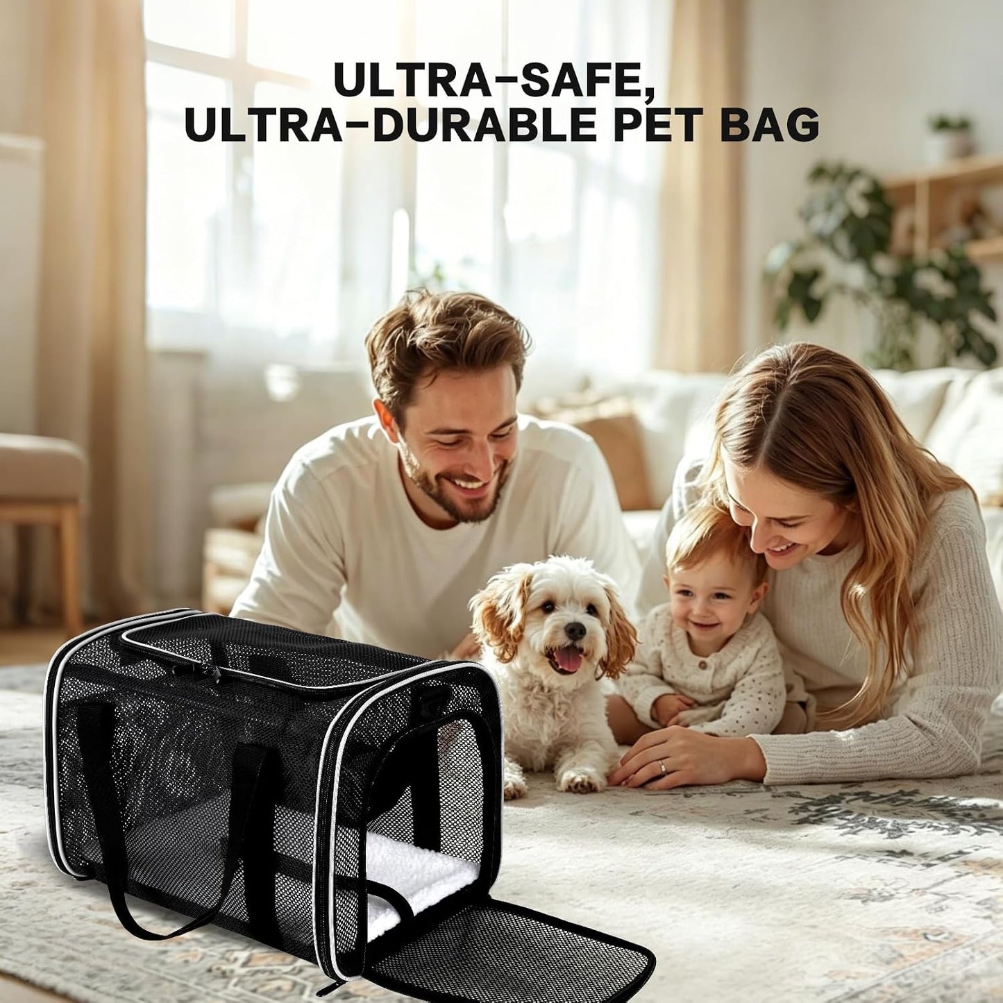 Cat Carrier Dog Carrier Pet Carriers Soft-Sided Cats Bag Animal Carriers Puppy Carrying Bag TSA Airline Approved Small Dog Carrier Soft Sided, Collapsible Travel Carriers for Big Cats(Up to 16lbs)