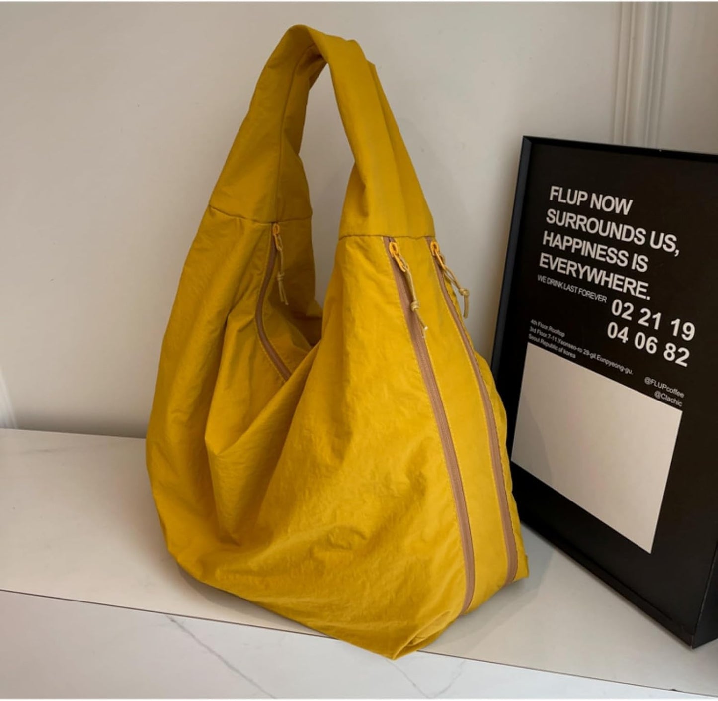 Slouchy Tote Bag 2026 Nylon Solid Pleated Handbag Men Women Large Shoulder Travel Gym Casual Commute Weekend Vacation