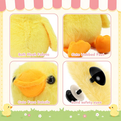 10” Cute Yellow Duck Plush Toy, Soft Stuffed Duckling, Huggable Plush Animal for Boys & Girls, Birthday