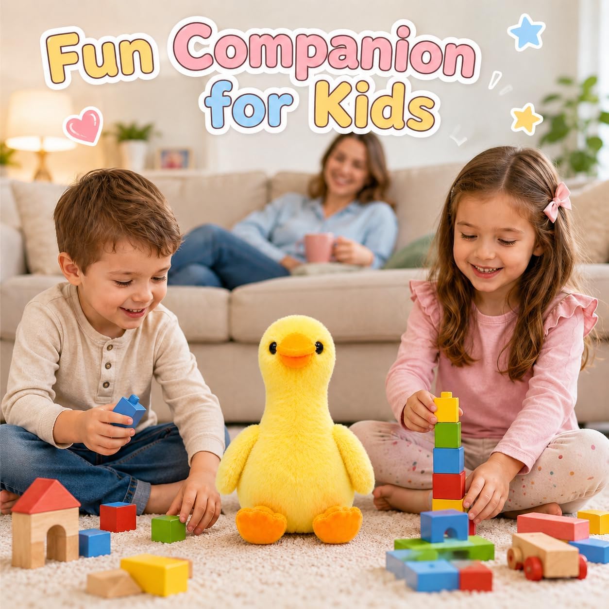 10” Cute Yellow Duck Plush Toy, Soft Stuffed Duckling, Huggable Plush Animal for Boys & Girls, Birthday