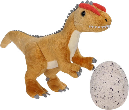 Baby Dinosaur Stuffed Animal - Dilophosaurus with Egg Dinosaur Plush Toy | Yellow Dino Dilophosaurus, Soft Stuffed Dinosaurs for Boys 3-5 Kids Birthday Gift