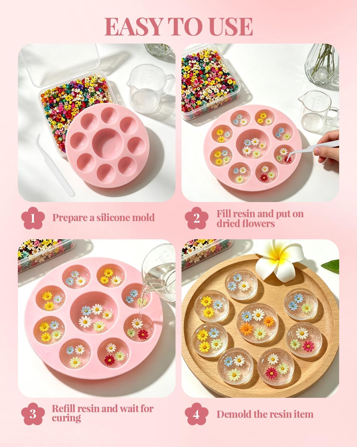 560 PCS Mini Dried Flowers for Resin, Small Dried Flowers for Crafts, Mini Dried Flowers for Resin, Dried Flowers for Resin Art, Jewelry, Earrings, Epoxy Molds, Candle, Soap and DIY