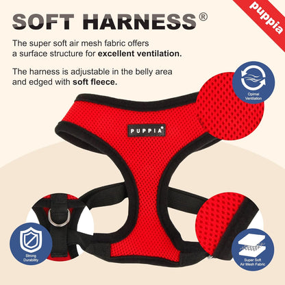 Soft Dog Harness No Choke Over-The-Head Triple Layered Breathable Mesh Adjustable Chest Belt and Quick-Release Buckle, Yellow, Medium