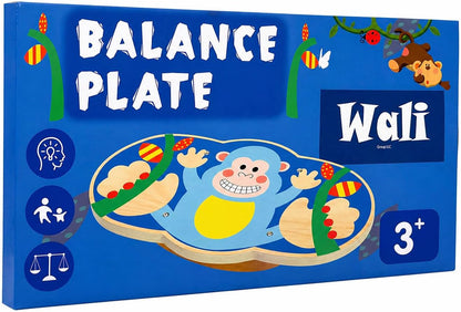 Wooden Balance Board Toy for Kids, Monkey Theme Balancing Game, Montessori Educational Toy, Active Play & Exercise