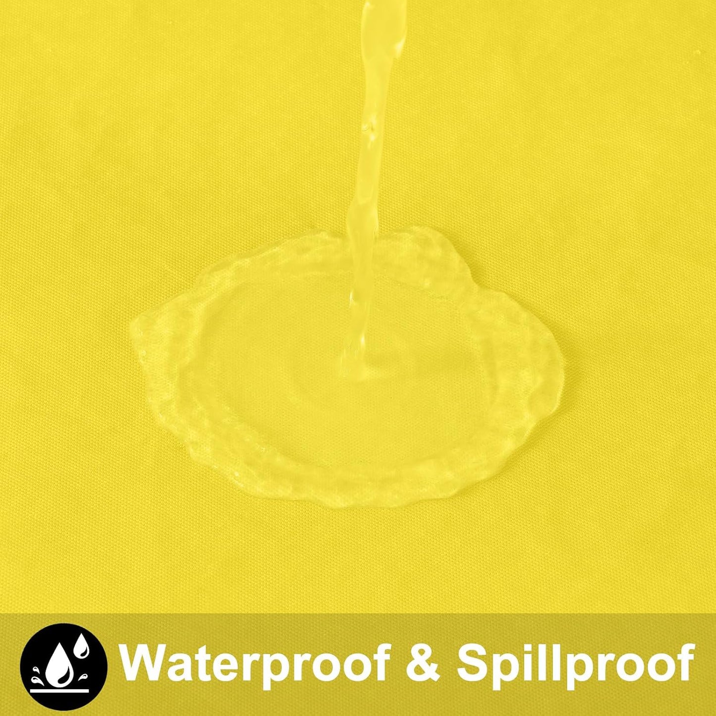 Rectangle Table Cloth 52x70 Inch, Waterproof Wipeable Vinyl Tablecloths Protector, Oil Spill Proof Plastic Table Cover for Dining, Picnic, Camping, Outdoor, Yellow