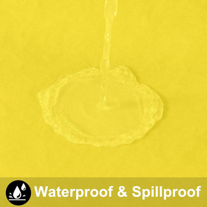 Rectangle Table Cloth 52x70 Inch, Waterproof Wipeable Vinyl Tablecloths Protector, Oil Spill Proof Plastic Table Cover for Dining, Picnic, Camping, Outdoor, Yellow