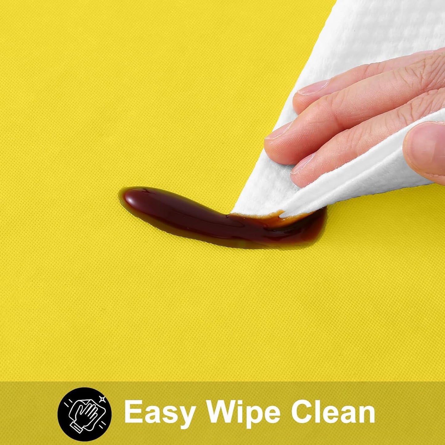 Rectangle Table Cloth 52x70 Inch, Waterproof Wipeable Vinyl Tablecloths Protector, Oil Spill Proof Plastic Table Cover for Dining, Picnic, Camping, Outdoor, Yellow