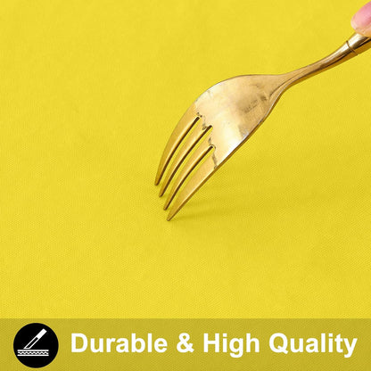 Rectangle Table Cloth 52x70 Inch, Waterproof Wipeable Vinyl Tablecloths Protector, Oil Spill Proof Plastic Table Cover for Dining, Picnic, Camping, Outdoor, Yellow