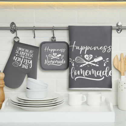 6 Pcs Kitchen Decor Accessories Set Farmhouse Towels Pot Holders Oven Mitts Set 2 Dish Towels 2 Potholders 2 Cooking Mittens Oven Glove for Christmas Baking Cooking Supply(Yellow,Kitchen)