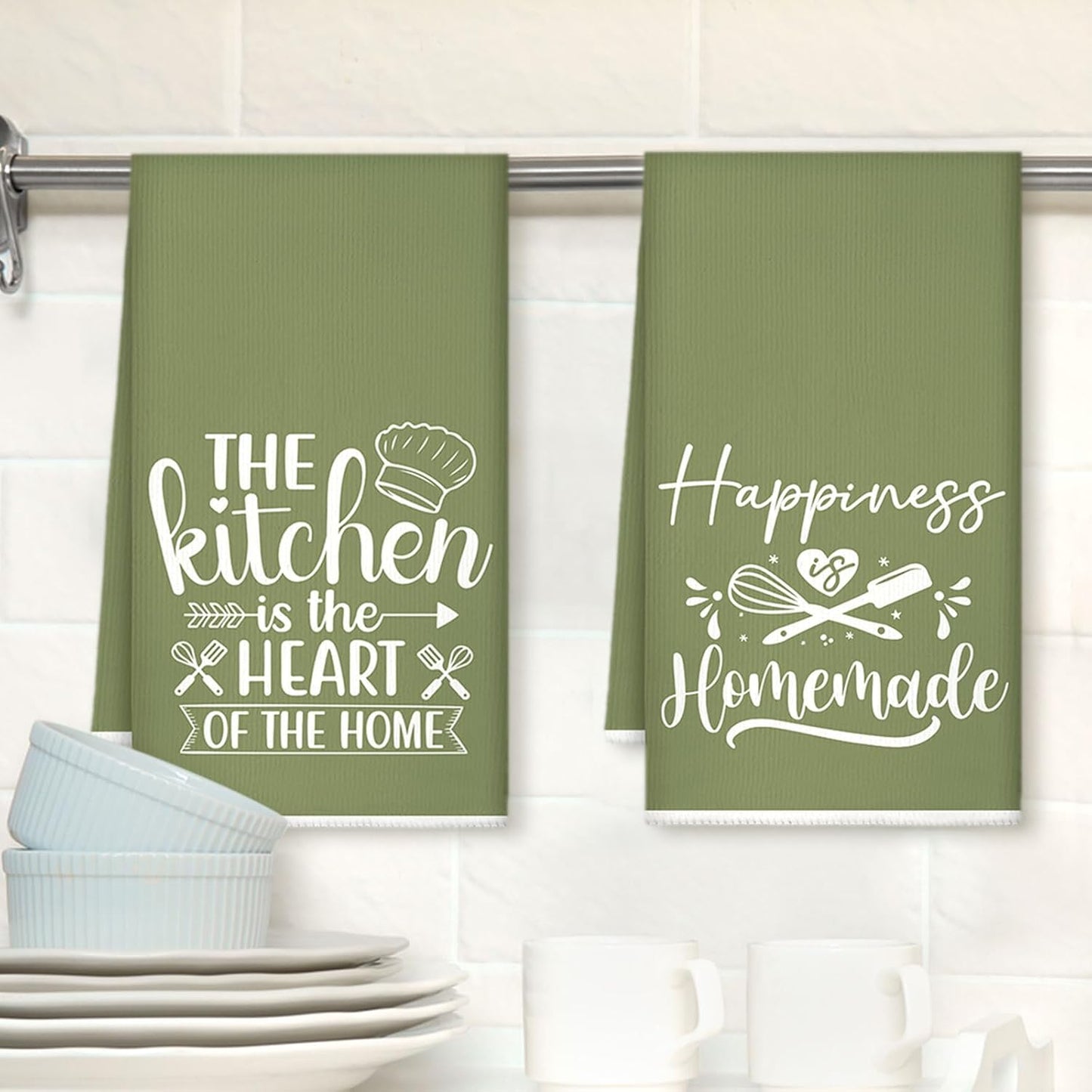 6 Pcs Kitchen Decor Accessories Set Farmhouse Towels Pot Holders Oven Mitts Set 2 Dish Towels 2 Potholders 2 Cooking Mittens Oven Glove for Christmas Baking Cooking Supply(Yellow,Kitchen)