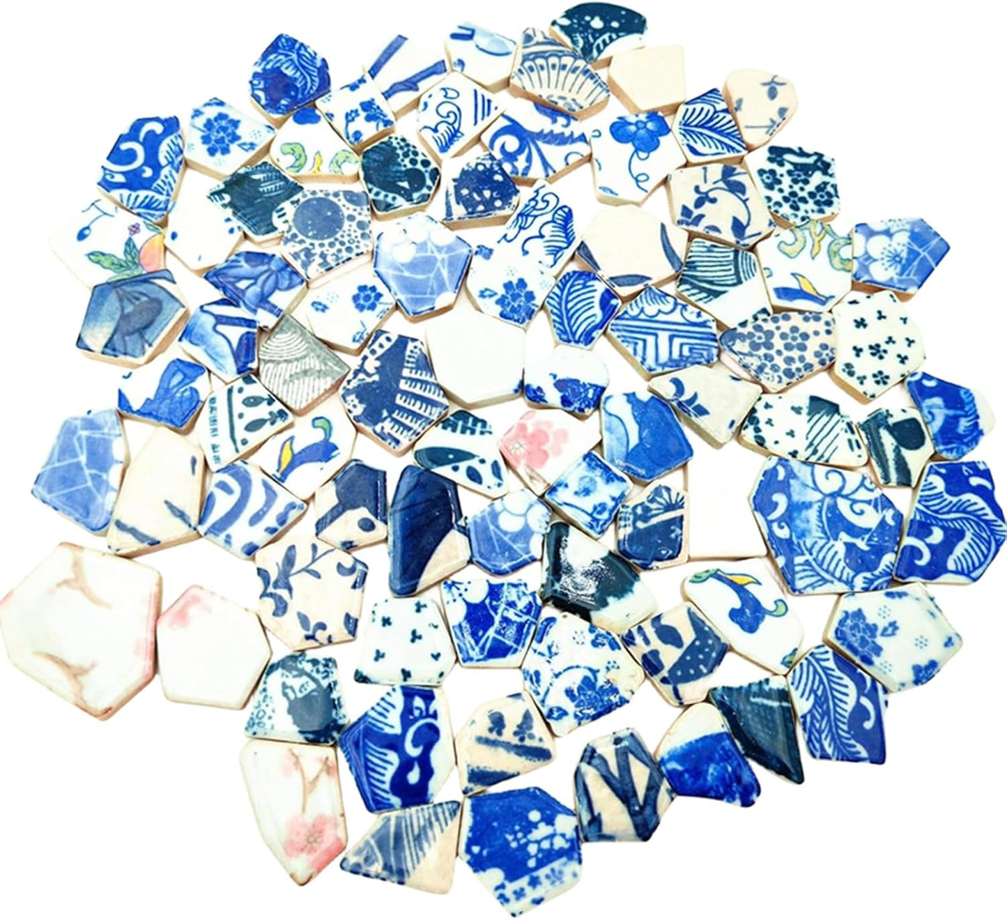 1.1 LB Porcelain Ceramic Mosaic Tiles,Broken Irregular Mosaic Tiles for DIY Craft Floor,Kitchen,Pool, Flower Pots Mosaic Making Supplies (Mix Color)