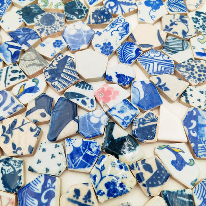1.1 LB Porcelain Ceramic Mosaic Tiles,Broken Irregular Mosaic Tiles for DIY Craft Floor,Kitchen,Pool, Flower Pots Mosaic Making Supplies (Mix Color)