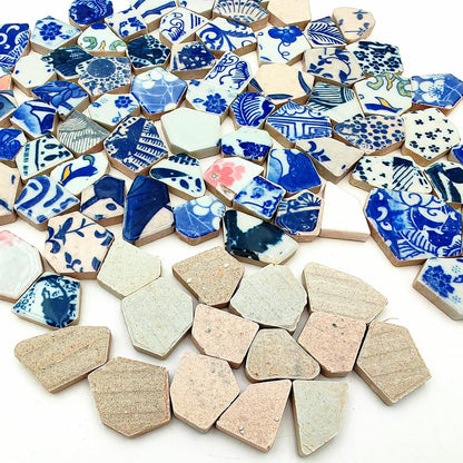 1.1 LB Porcelain Ceramic Mosaic Tiles,Broken Irregular Mosaic Tiles for DIY Craft Floor,Kitchen,Pool, Flower Pots Mosaic Making Supplies (Mix Color)