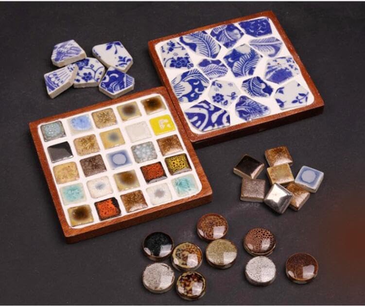 1.1 LB Porcelain Ceramic Mosaic Tiles,Broken Irregular Mosaic Tiles for DIY Craft Floor,Kitchen,Pool, Flower Pots Mosaic Making Supplies (Mix Color)