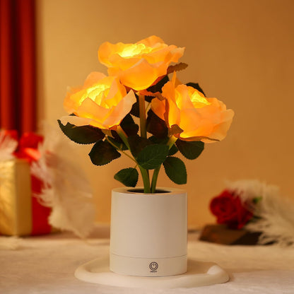 Forever Yellow Rose Flower Lamp Touch Lamp Mothers Day Christmas Valentines Day Birthday Gifts for Women Her Wife Girlfriend Daughter, Decor for Bedroom