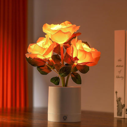 Forever Yellow Rose Flower Lamp Touch Lamp Mothers Day Christmas Valentines Day Birthday Gifts for Women Her Wife Girlfriend Daughter, Decor for Bedroom