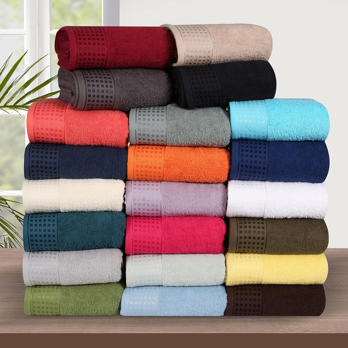 100% Cotton Ultra Soft 6 Pack Towel Set, Contains 2 Bath Towels 28x55 Inches, 2 Hand Towels 16x24 Inches & 2 Wash Coths 12x12 Inches, Compact Absorbent Lightweight & Quickdry - Lime Yellow