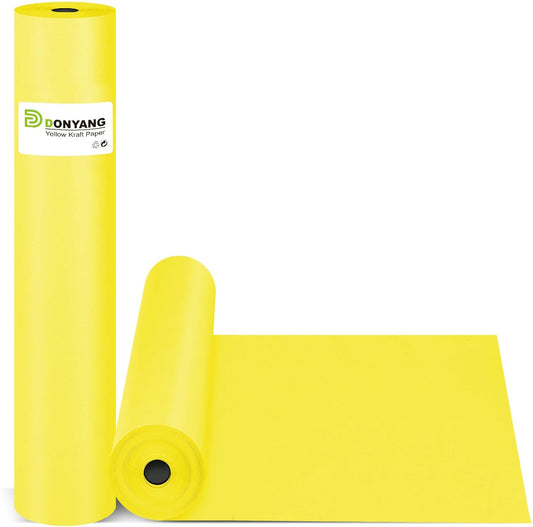 Yellow Wrapping Paper Craft Kraft Paper Roll 15"x450",Bulletin Board Paper | Arts & Crafts, Gift Wrapping Bouquet Flower Packing Painting Drawing Paint Easel Poster Chart Decorative Paper, Art Supplies
