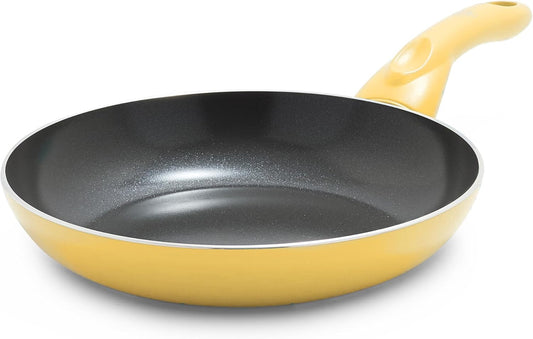Essentials 8" Frying Pan Skillet, PFAS-Free Ceramic Nonstick, Induction Ready Cookware, Dishwasher Safe, Yellow