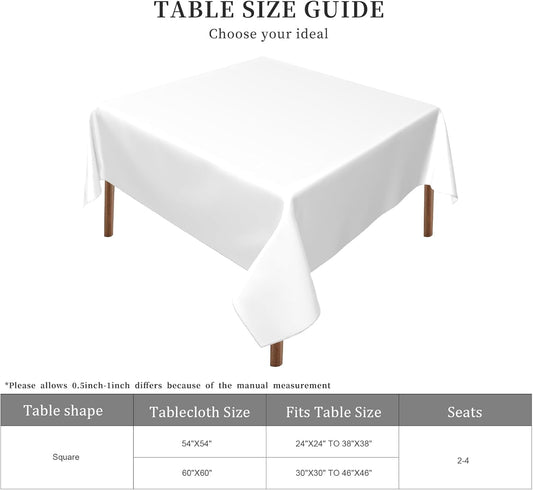 Square Tablecloth 54x54In Floral Table Cover 60x60In Washable Table Cover for Party Restaurant, Picnic, Indoor and Outdoor Dining, 60x60In, Lemon