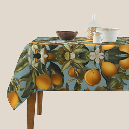 Square Tablecloth 54x54In Floral Table Cover 60x60In Washable Table Cover for Party Restaurant, Picnic, Indoor and Outdoor Dining, 60x60In, Lemon