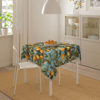 Square Tablecloth 54x54In Floral Table Cover 60x60In Washable Table Cover for Party Restaurant, Picnic, Indoor and Outdoor Dining, 60x60In, Lemon
