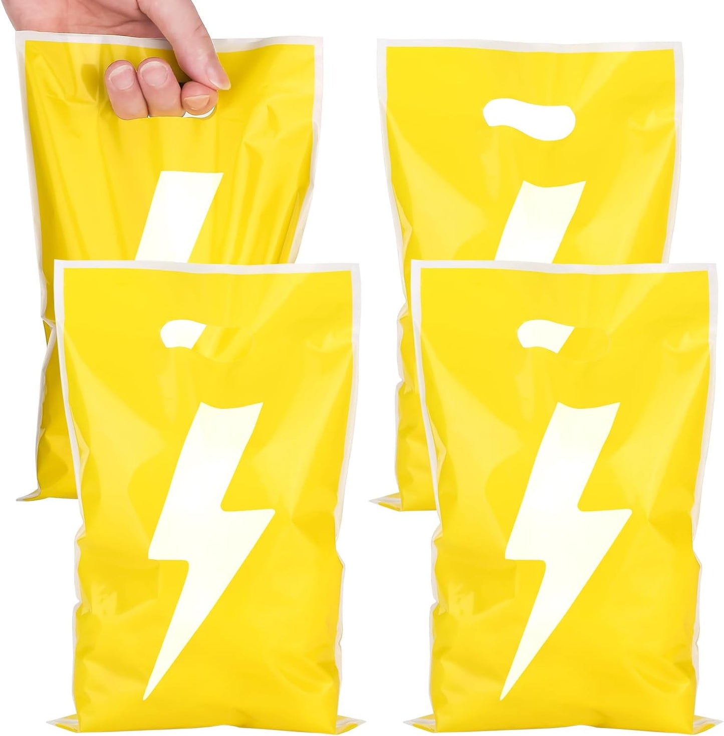 40PCS Yellow Lighting Bolt Party Favor Bags, Goodie Candy Treat Bags for Flash Weather Theme Birthday Party Decoration