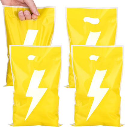 40PCS Yellow Lighting Bolt Party Favor Bags, Goodie Candy Treat Bags for Flash Weather Theme Birthday Party Decoration