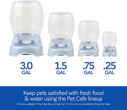 Pet Cafe Cat and Dog Gravity Water Dispenser - Water Bowl for Cats and Dogs, USA Made, 0.75 GAL, Pearl Gray
