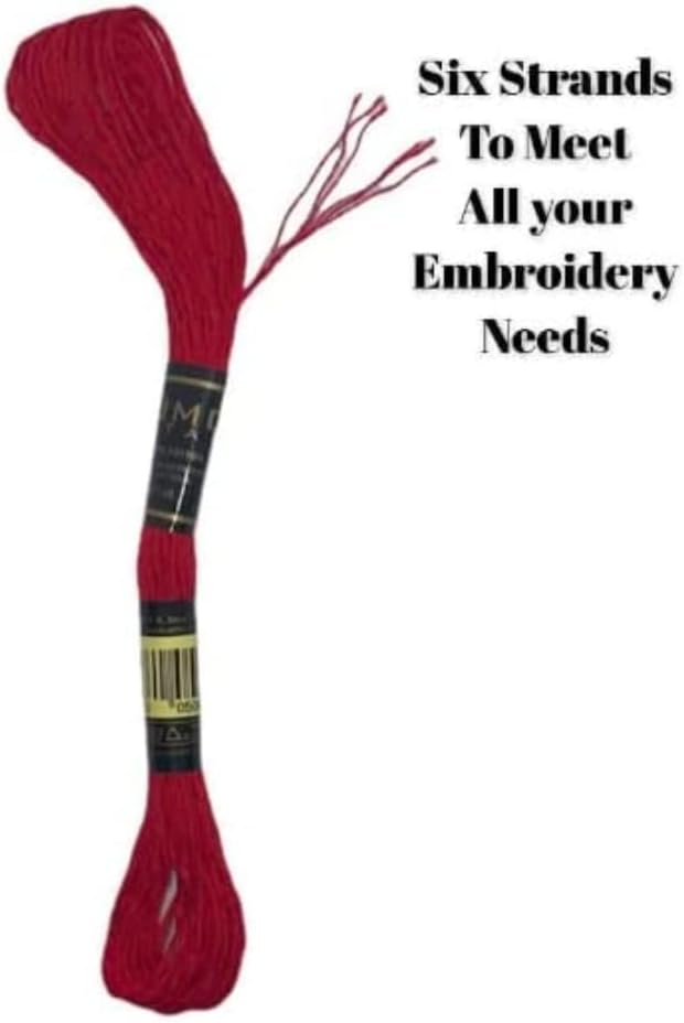 Pack of 12 Premium Embroidery Thread | 100% Egyptian Cotton Premium Skeins | Cross Stitch Embroidery Floss | Oeko TEX Certified Stranded Cotton | (Canary Yellow 298)