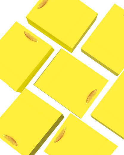 24pcs Bright Yellow Gift Bags with Tissue Paper for Wedding, Birthday, Party Supplies-7.9"x4.3"x9.6" Medium Size Cardboard Gift Bags（24pcs Bags +48pcs Tissue Paper ）