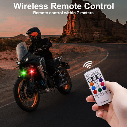 4PCS Wireless LED Strobe Lights with Remote Control, 8 Colors USB Charging Waterproof Anti-Collision Led Emergency Warning Lights for Car Motorcycle Drone Aircraft Bike