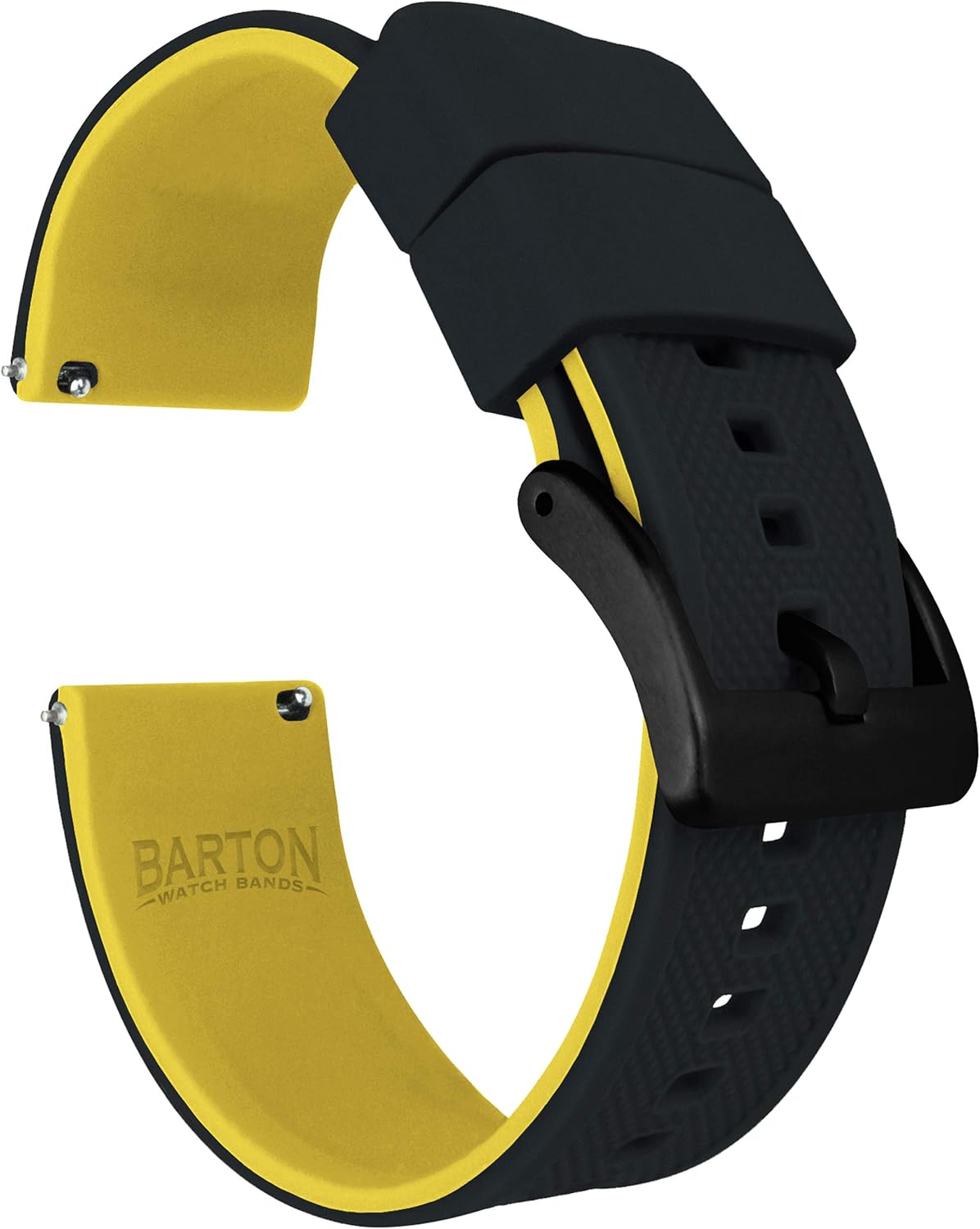 BARTON Elite Silicone Watch Bands - Quick Release - Choose Strap Color & Buckle Color (Stainless Steel, Black PVD or Gunmetal Grey) - 18mm, 20mm, 22mm & 24mm Watch Straps