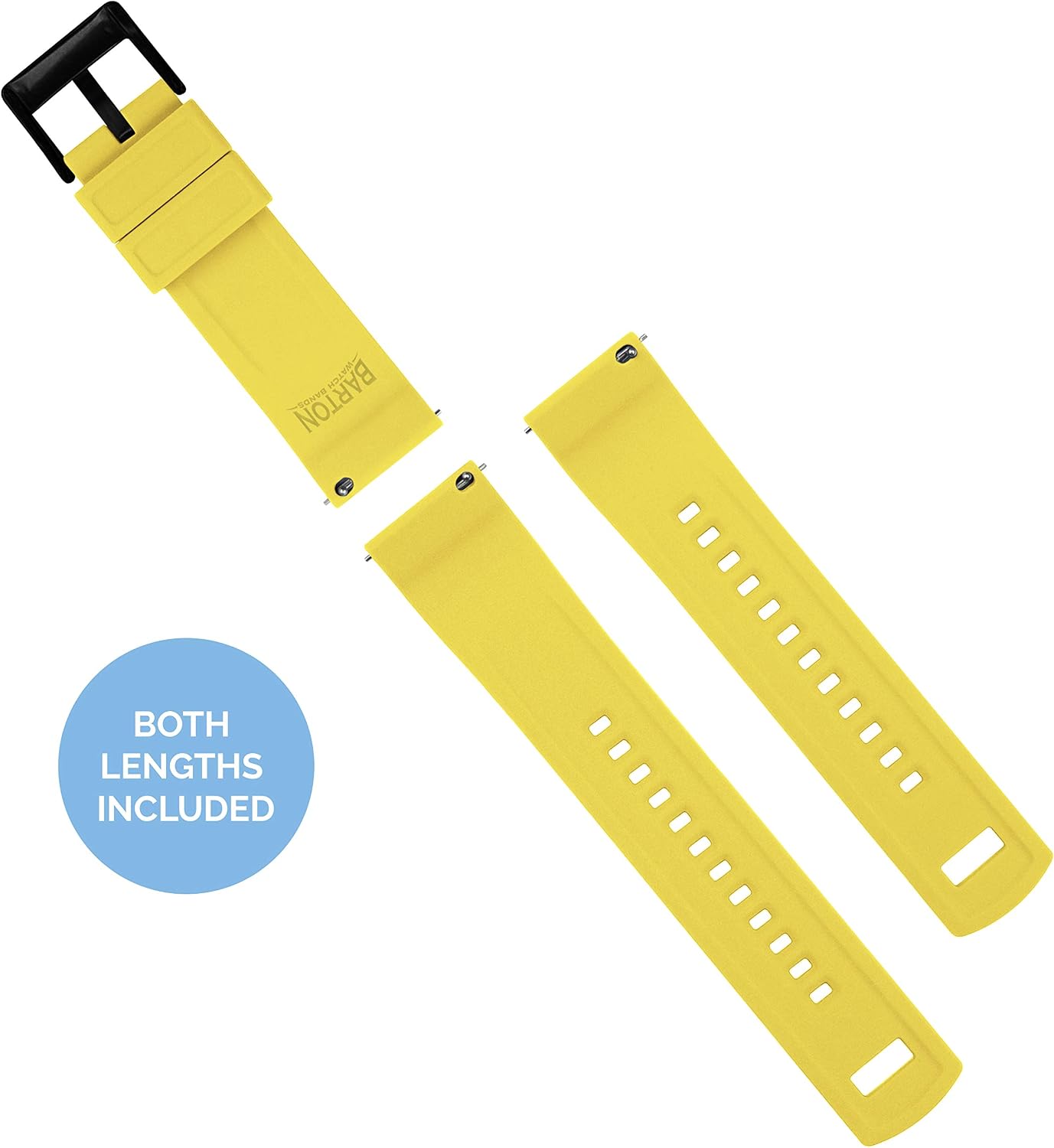 BARTON Elite Silicone Watch Bands - Quick Release - Choose Strap Color & Buckle Color (Stainless Steel, Black PVD or Gunmetal Grey) - 18mm, 20mm, 22mm & 24mm Watch Straps