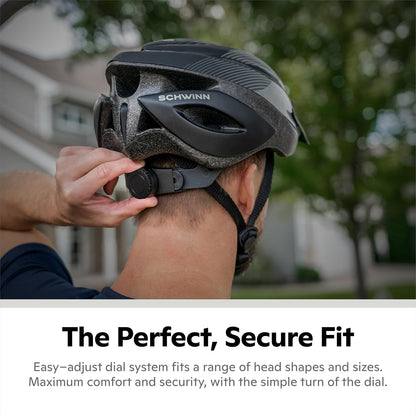 Thrasher Helmet for Adults, Size 58-62 cm for Riders Ages 14+, Microshell, Adjustable Dial & Straps, Interior Padding, Air Vents, Visor, Adult Bike Helmet