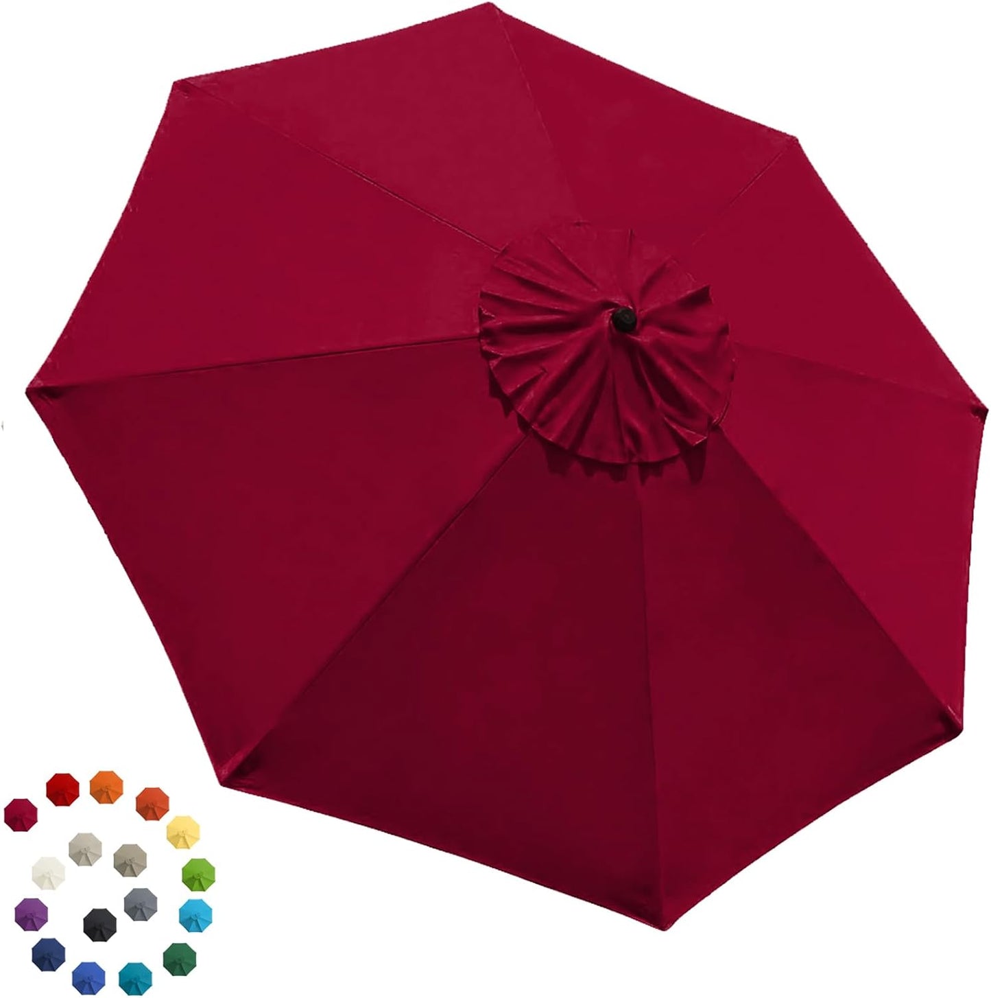 USA 9FT Patio Umbrella Replacement Covers 8 Ribs Market Umbrella Canopy Cover (CANOPY ONLY) (Burgundy)