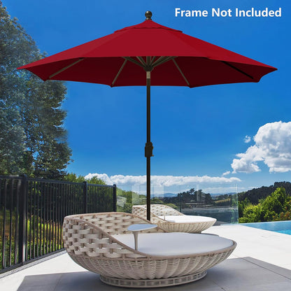 USA 9FT Patio Umbrella Replacement Covers 8 Ribs Market Umbrella Canopy Cover (CANOPY ONLY) (Burgundy)