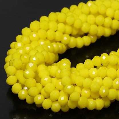5 Strands 3mm 550PCS Yellow Crystal Beads, Porcelain Jade Glass Beads for Jewelry Making, Gemstone for Necklace Earring, Arts and Crafts,DIY, and Craft Supplies