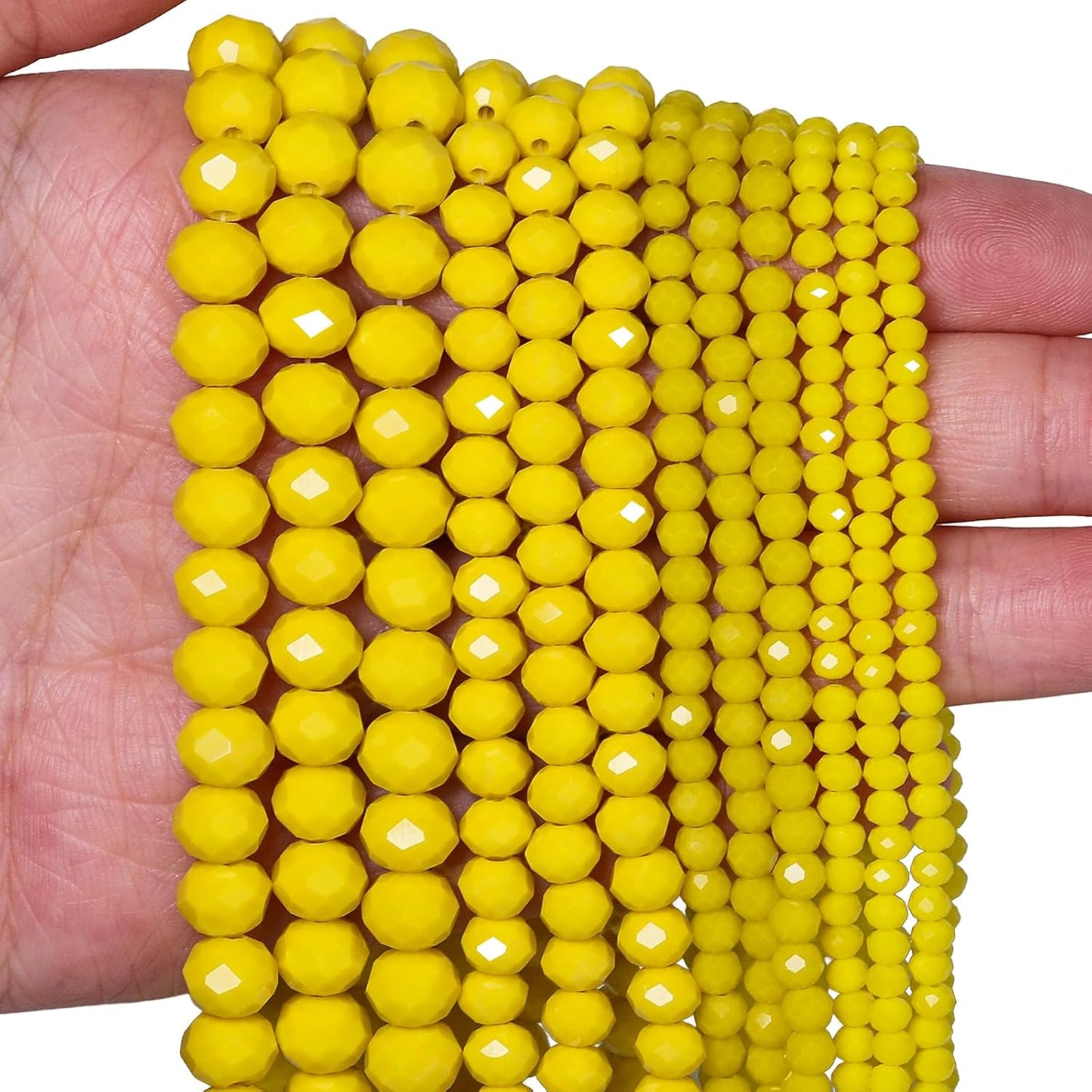 5 Strands 3mm 550PCS Yellow Crystal Beads, Porcelain Jade Glass Beads for Jewelry Making, Gemstone for Necklace Earring, Arts and Crafts,DIY, and Craft Supplies