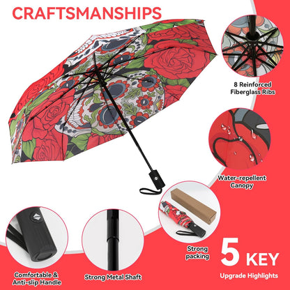 Folding Umbrella, Compact Travel Umbrella, Lightweight Protable Waterproof Foldable Umbrella for Men Women Outdoor Backpack Car Use