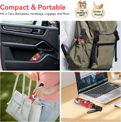 Folding Umbrella, Compact Travel Umbrella, Lightweight Protable Waterproof Foldable Umbrella for Men Women Outdoor Backpack Car Use