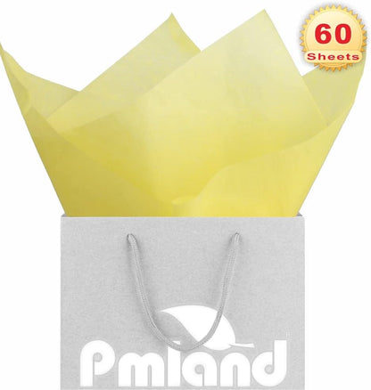 Yellow Tissue Paper 26 x 20 Inches – 60 Sheets Large Size Wrapping Paper Bigger Than Standard 14 x 20 for Gift Wrap Bags Boxes Crafts and Decorations