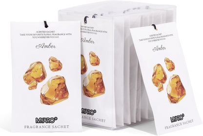 12 Packs Lemon Scented Sachets for Drawer Closet Bathroom Odor Eliminator - Fresh Home Fragrance Car Air Frehener