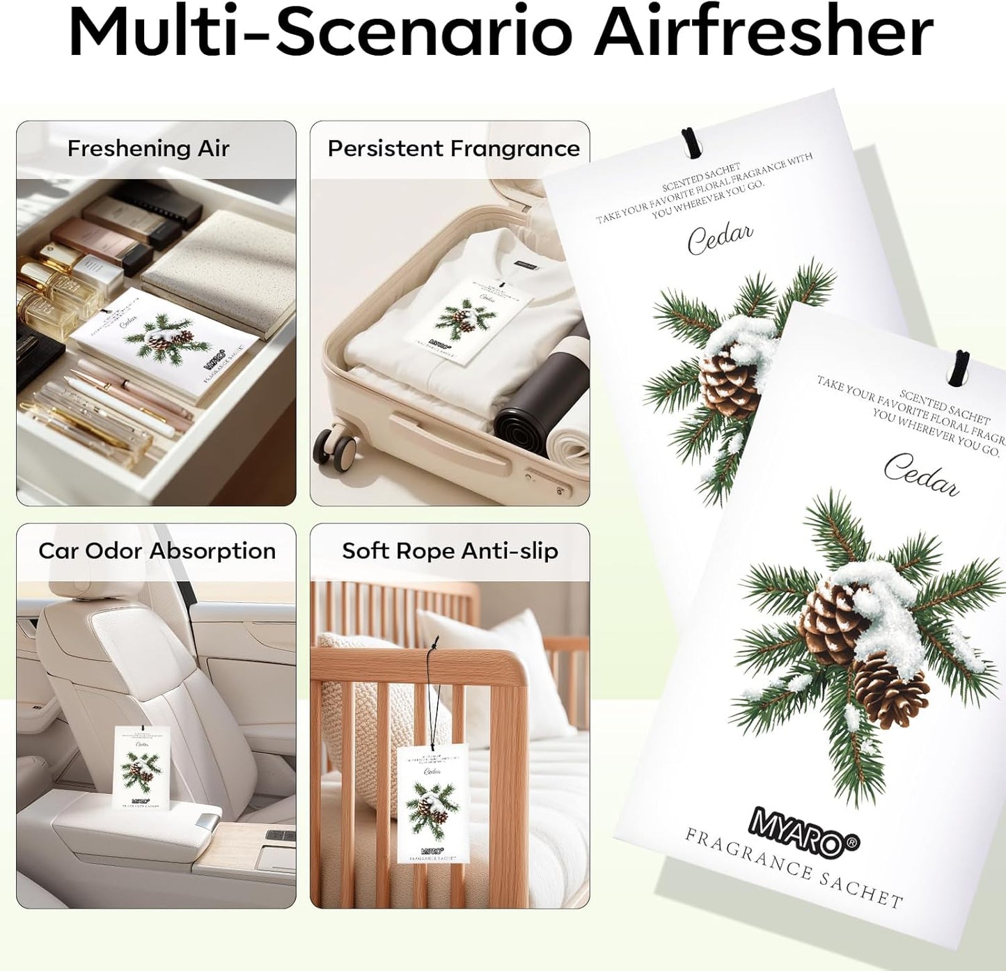 12 Packs Lemon Scented Sachets for Drawer Closet Bathroom Odor Eliminator - Fresh Home Fragrance Car Air Frehener