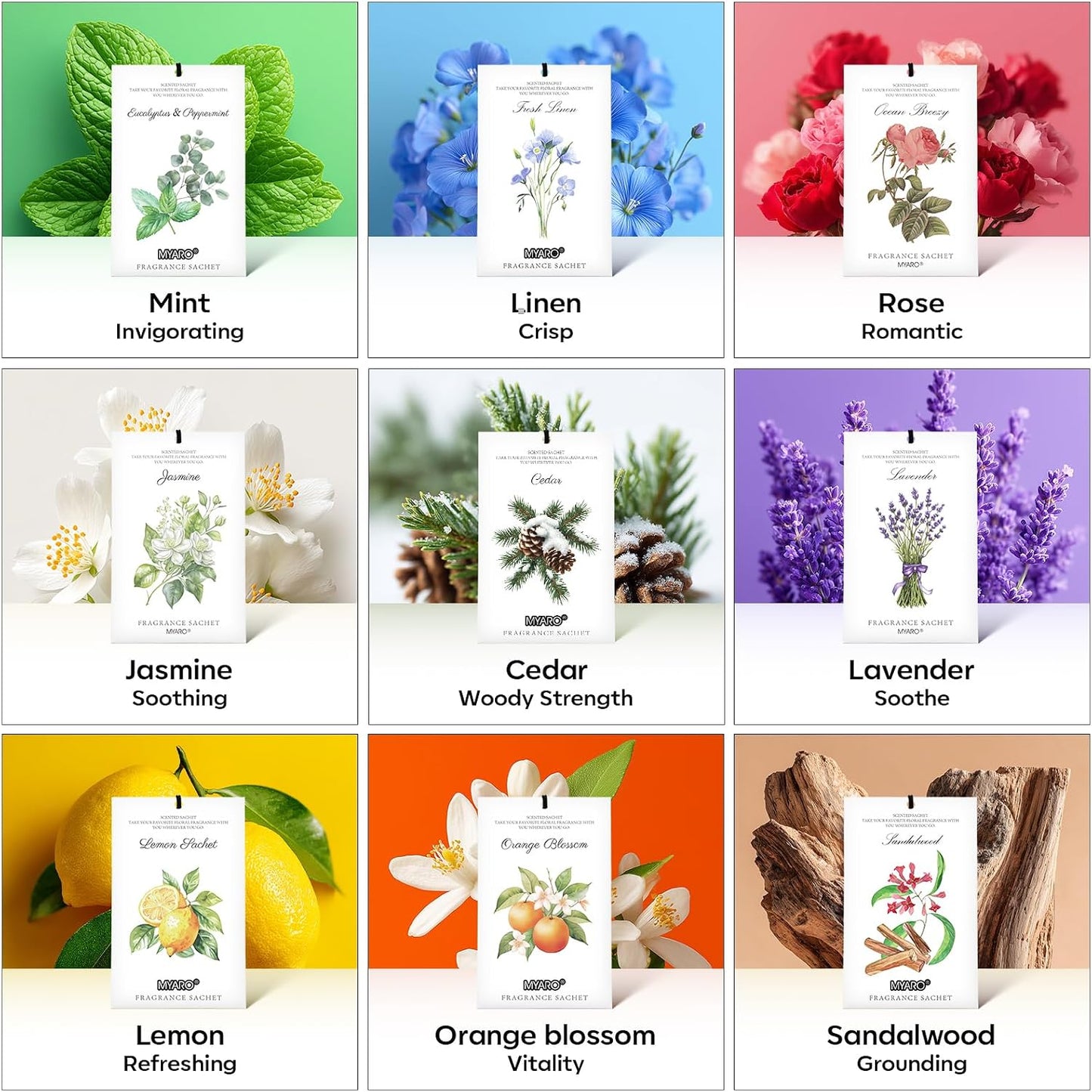 12 Packs Lemon Scented Sachets for Drawer Closet Bathroom Odor Eliminator - Fresh Home Fragrance Car Air Frehener