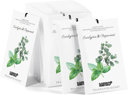 12 Packs Lemon Scented Sachets for Drawer Closet Bathroom Odor Eliminator - Fresh Home Fragrance Car Air Frehener