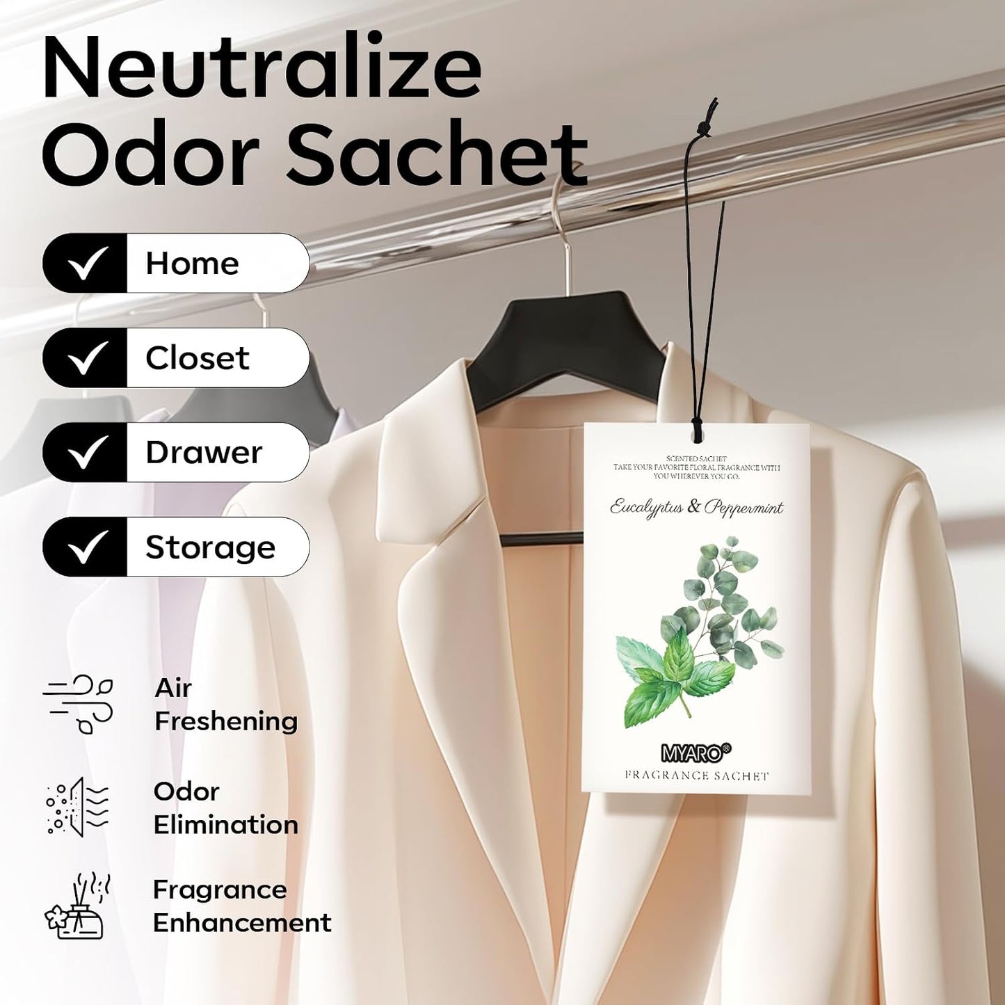 12 Packs Lemon Scented Sachets for Drawer Closet Bathroom Odor Eliminator - Fresh Home Fragrance Car Air Frehener