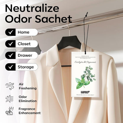 12 Packs Lemon Scented Sachets for Drawer Closet Bathroom Odor Eliminator - Fresh Home Fragrance Car Air Frehener